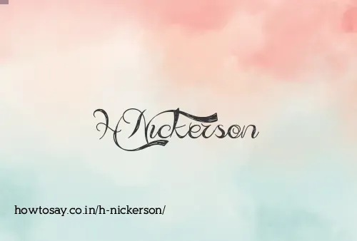 H Nickerson