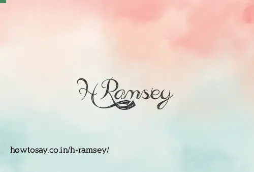 H Ramsey