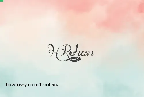 H Rohan