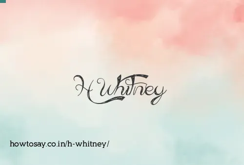 H Whitney