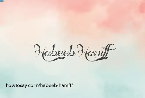 Habeeb Haniff