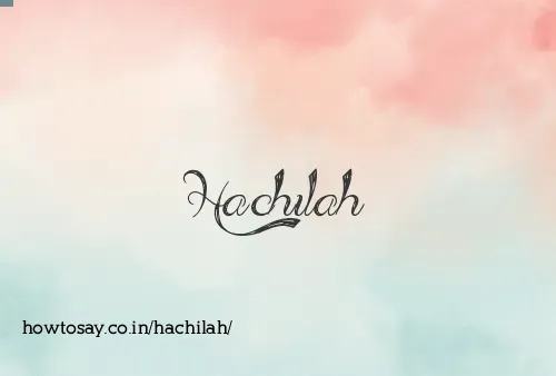 Hachilah