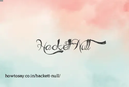 Hackett Null