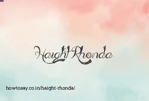Haight Rhonda