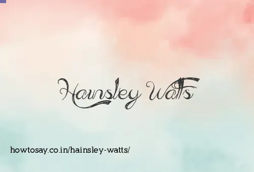 Hainsley Watts