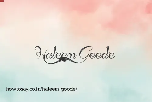 Haleem Goode