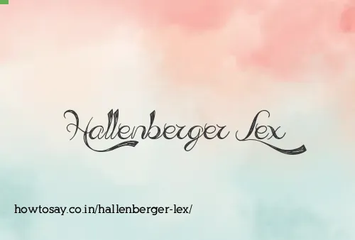 Hallenberger Lex