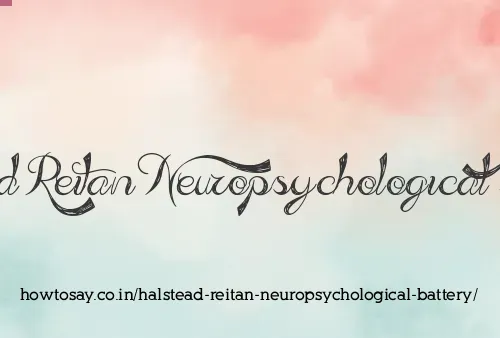Halstead Reitan Neuropsychological Battery
