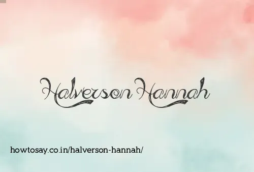 Halverson Hannah
