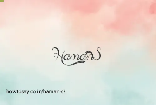 Haman S