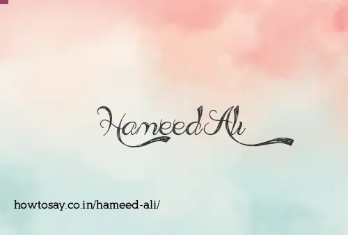 Hameed Ali
