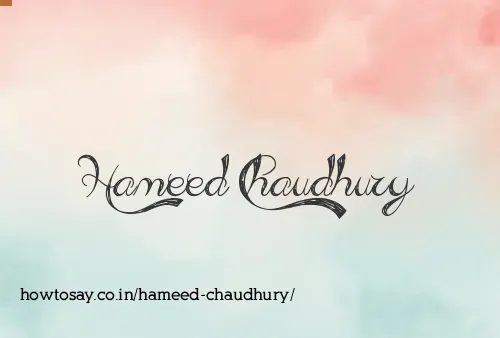 Hameed Chaudhury