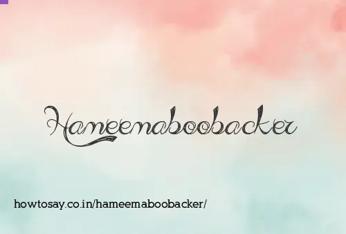 Hameemaboobacker