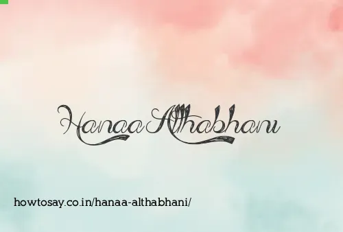 Hanaa Althabhani