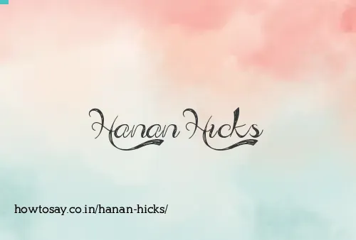 Hanan Hicks