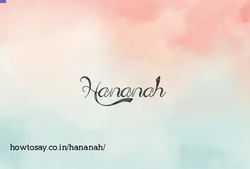 Hananah