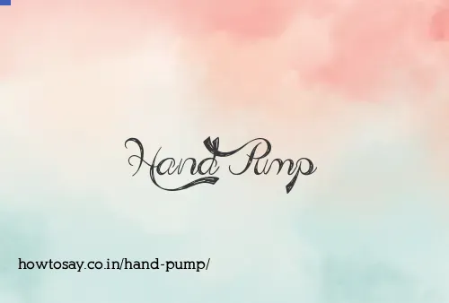 Hand Pump