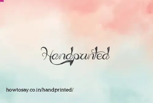 Handprinted