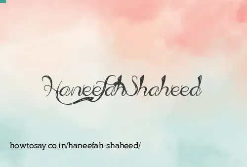 Haneefah Shaheed