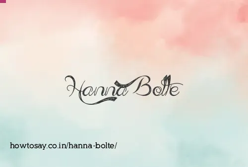 Hanna Bolte