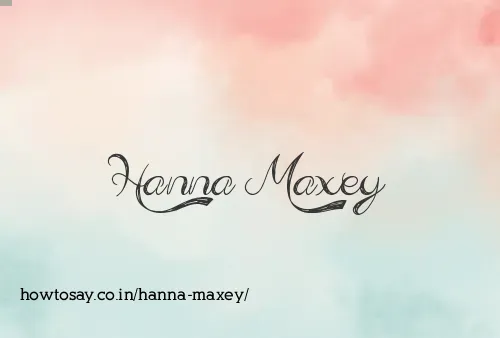 Hanna Maxey