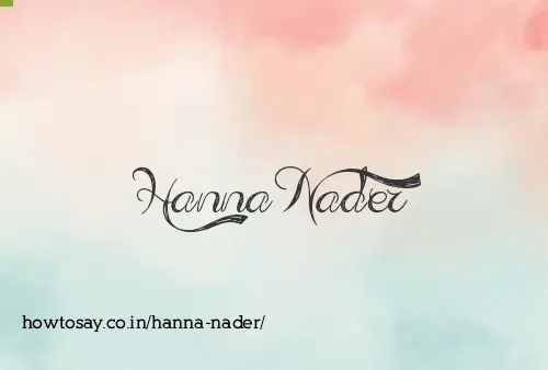 Hanna Nader
