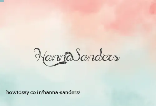 Hanna Sanders