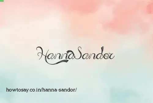 Hanna Sandor