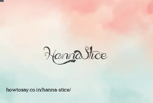 Hanna Stice