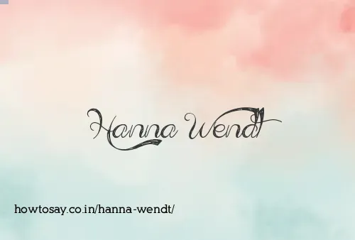 Hanna Wendt