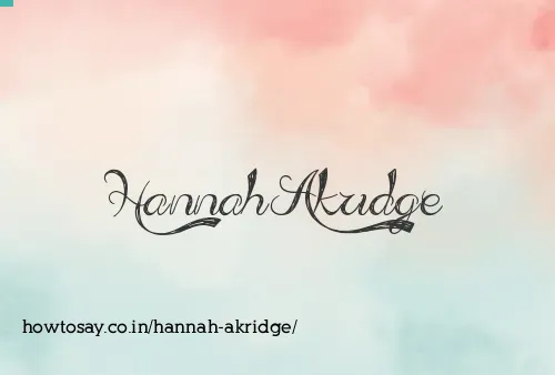 Hannah Akridge