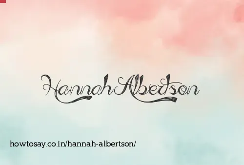 Hannah Albertson