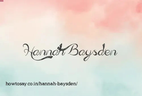 Hannah Baysden