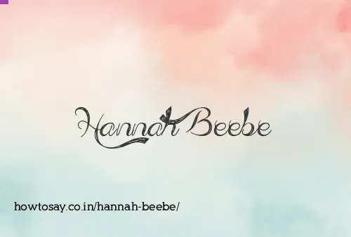 Hannah Beebe