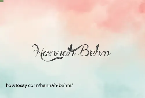 Hannah Behm