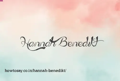 Hannah Benedikt