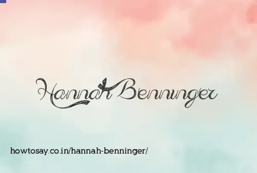 Hannah Benninger