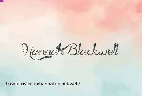 Hannah Blackwell