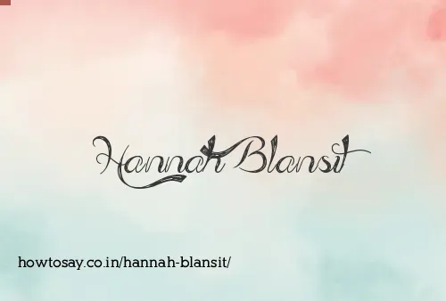 Hannah Blansit