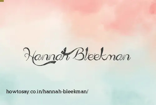 Hannah Bleekman