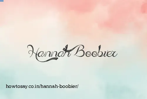 Hannah Boobier