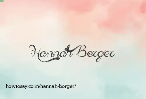 Hannah Borger