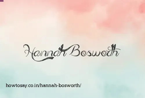 Hannah Bosworth
