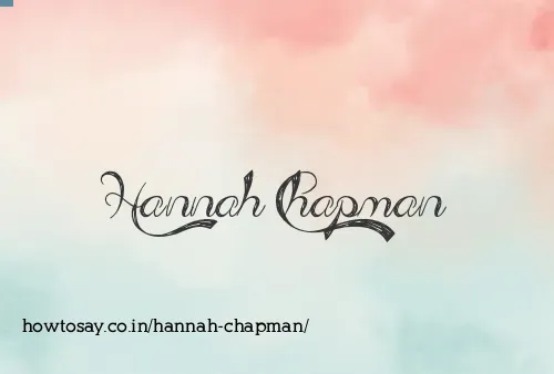 Hannah Chapman