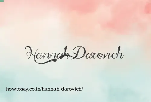 Hannah Darovich