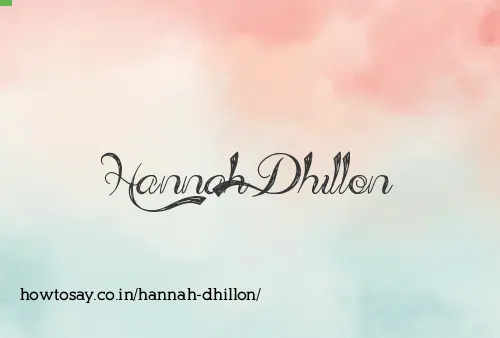 Hannah Dhillon