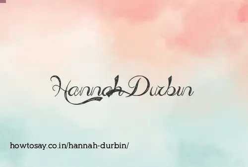 Hannah Durbin