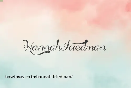 Hannah Friedman