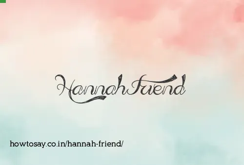 Hannah Friend