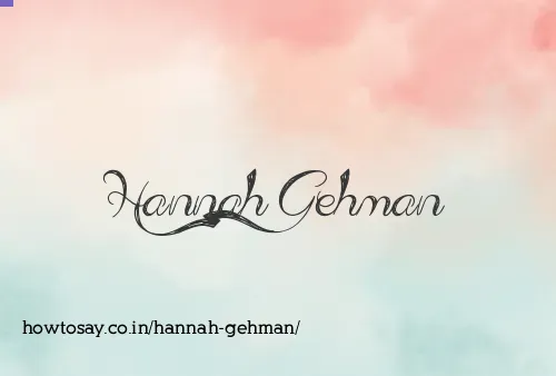 Hannah Gehman